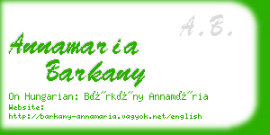 annamaria barkany business card